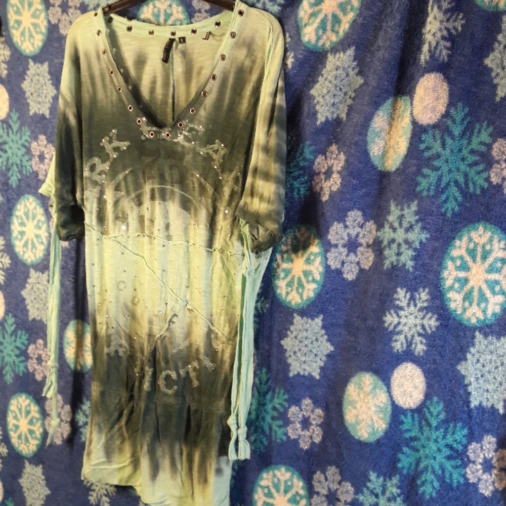 Green tie dye shirt by Black Premium